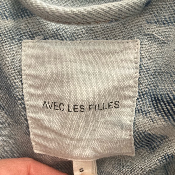 Anthropologie Avec Les Filles Shiloh oversized tie dye denim shirt jacket Small - Picture 6 of 7